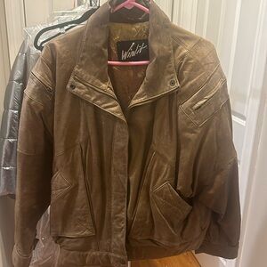 vintage brown leather Jacket